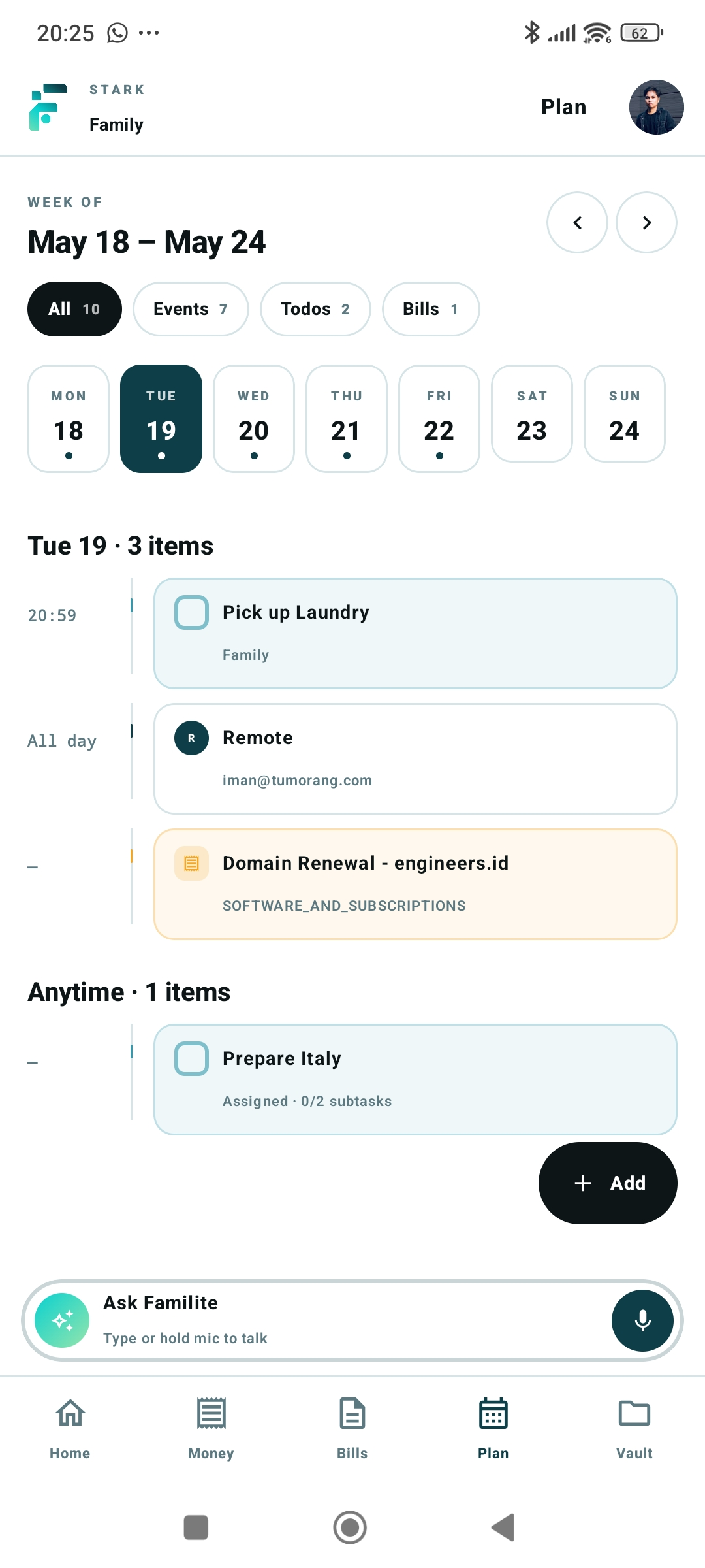 Planning on mobile